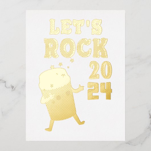Let's Rock 2024 Folie Feestdagen Briefkaart (Voorkant)