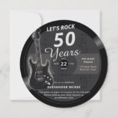 Let's Rock 50 Gitaarmuziek  LP Mannen Verjaardag Kaart (Voorkant)