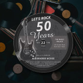 Let's Rock 50 Gitaarmuziek  LP Mannen Verjaardag Kaart