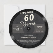 Let's Rock 60 Jaar Muziek LP 60e Verjaardag Kaart (Voorkant)