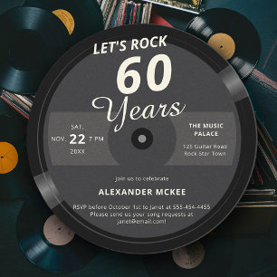 Let's Rock 60 jaar platenlabel Verjaardag Kaart