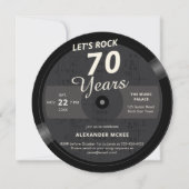 Let's Rock 70 jaar  muziek Note LP Verjaardag Kaart (Voorkant)
