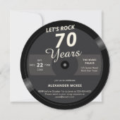 Let's Rock 70 jaar platenlabel Verjaardag Kaart (Voorkant)