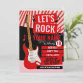 Let's Rock Birthday Invitation Kaart (Staand voorkant)