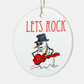 Lets Rock Christmas Snowman Keramisch Ornament (Links)