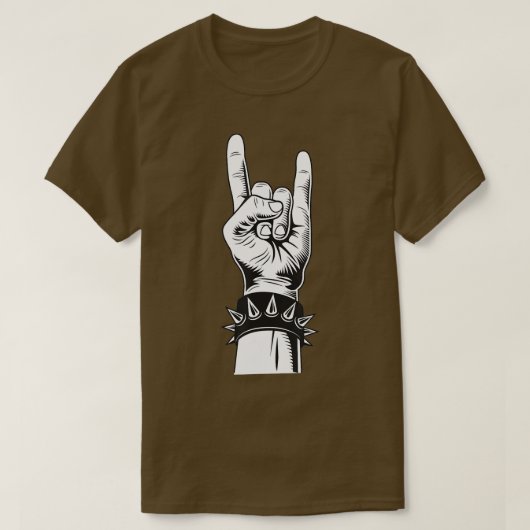 Lets Rock Devil Salute French Fries Fork Metalhand T-shirt (Design voorkant)