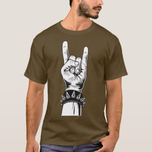 Lets Rock Devil Salute French Fries Fork Metalhand T-shirt