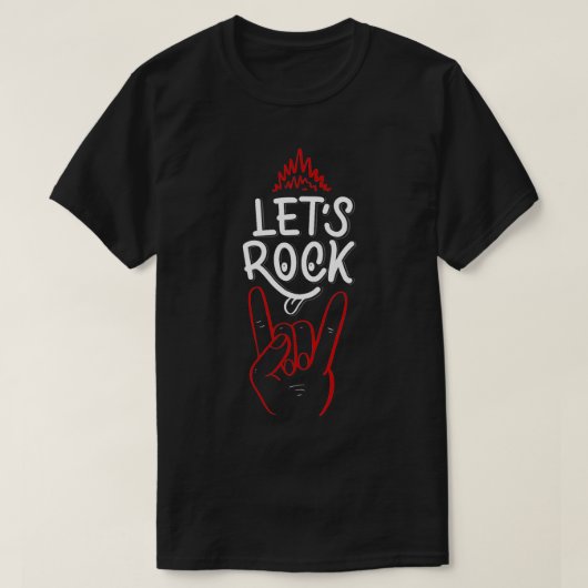 Lets Rock en Long Live Rock en Roll T-shirt (Design voorkant)