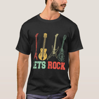 Lets Rock N Roll Guitar Retro T-shirt