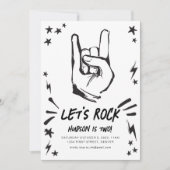 Let's Rock n' Roll Thema Verjaardag Uitnodigen Kaart (Voorkant)