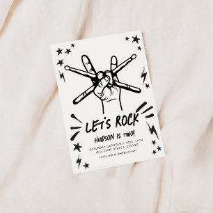 Let's Rock n' Roll Thema Verjaardag Uitnodigen Kaart