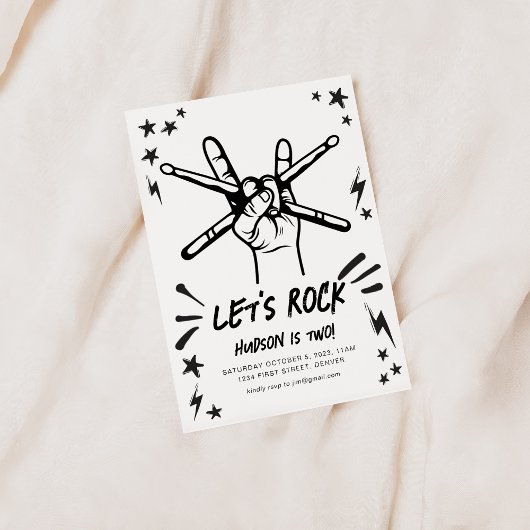 Let's Rock n' Roll Thema Verjaardag Uitnodigen Kaart