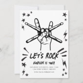 Let's Rock n' Roll Thema Verjaardag Uitnodigen Kaart (Voorkant)