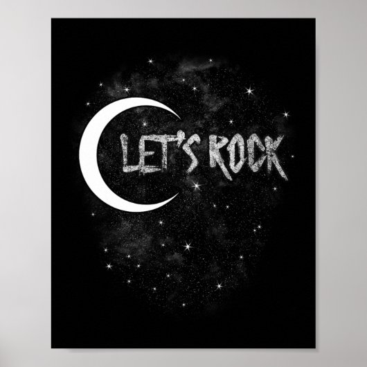 Lets Rock On Rock Star Moon Met Sterren Concert Ba Poster (Voorkant)