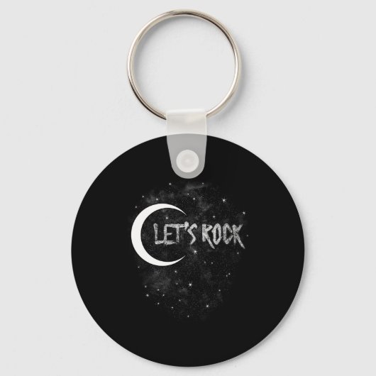 Lets Rock On Rock Star Moon Met Sterren Concert Ba Sleutelhanger (Voorkant)