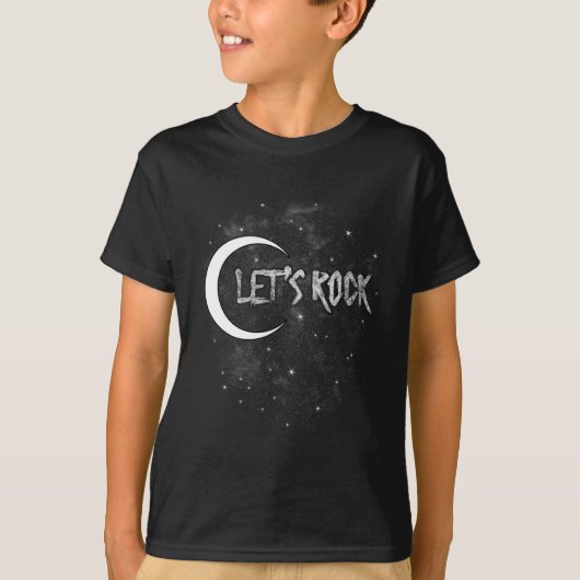 Lets Rock On Rock Star Moon Met Sterren Concert Ba T-shirt (Voorkant)