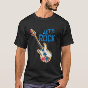 Let's Rock Star Rock n Roll Retro jaren '80 Music T-shirt