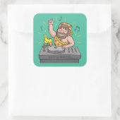 Lets Rock Stone Age Caveman Music DJ Sticker (Tas)