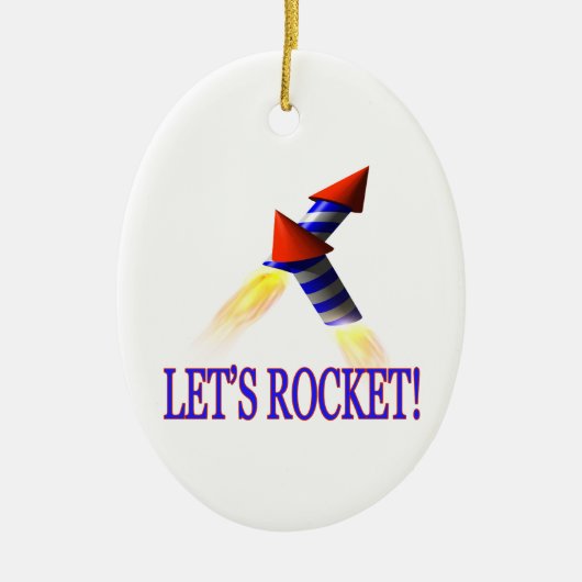 Lets Rocket Keramisch Ornament (Voorkant)