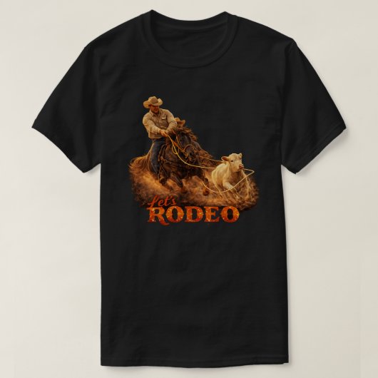 "Let's Rodeo" Kalver Roper T-shirt (Design voorkant)