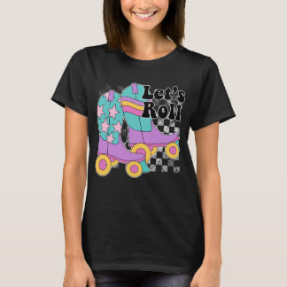 Let's Roll Cowgirl Western Roller Skater T-shirt