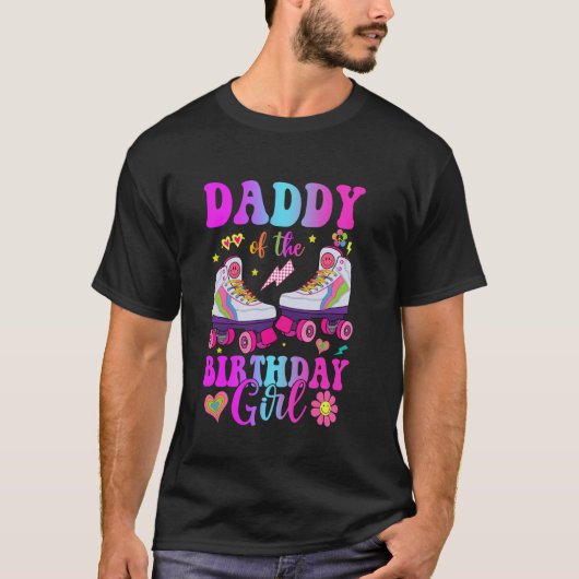 Let's Roll Daddy van het verjaardagsmeisje Roller  T-shirt (Voorkant)