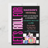 Let's Roll For, Roller Skate Glow Feest Kaart (Voorkant)