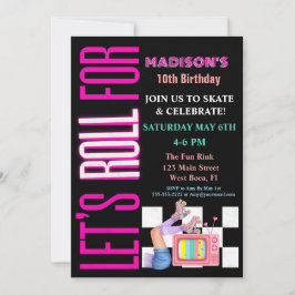 Let's Roll For, Roller Skate Glowfeest Kaart