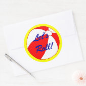 Let's Roll Funny Beach Ball Sticker (Envelop)