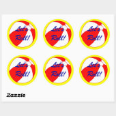 Let's Roll Funny Beach Ball Sticker (Vel)