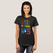 Let's Roll I'm Turning 5 Roller Skate Skating Bday T-shirt (Voorkant volledig)
