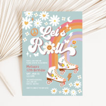 Let's Roll Retro Groovy Blue Roller Schaats Verjaa