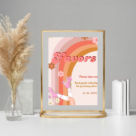 Let's Roll Retro Groovy Roller Schaats Favors teke Poster