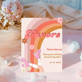 Let's Roll Retro Groovy Roller Schaats Favors teke Reclamebord Met Voetstuk