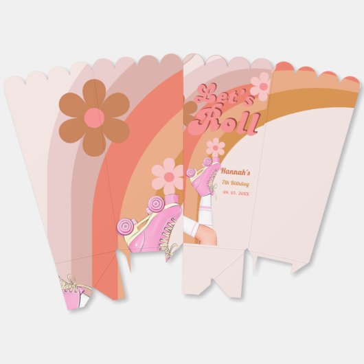 Let's Roll Retro Groovy Roller Schaats Verjaardag Bedankdoosjes (Ongevouwen)