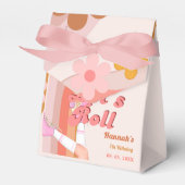 Let's Roll Retro Groovy Roller Schaats Verjaardag  Bedankdoosjes (Voorkant Zijde)