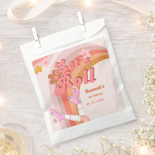 Let's Roll Retro Groovy Roller Schaats Verjaardag Bedankzakje (Geknipt)