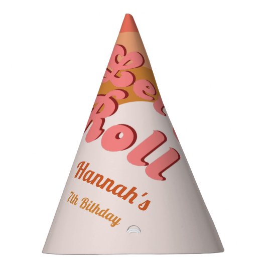 Let's Roll Retro Groovy Roller Schaats Verjaardag  Feesthoedjes (Rechts)