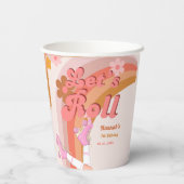 Let's Roll Retro Groovy Roller Schaats Verjaardag  Papieren Bekers (Achterkant)