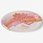 Let's Roll Retro Groovy Roller Schaats Verjaardag Papieren Bordje (Gekanteld)