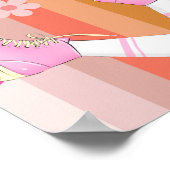 Let's Roll Retro Groovy Roller Schaats Verjaardag Poster (Hoek)