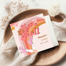 Let's Roll Retro Groovy Roller Schaats Verjaardag  Servet