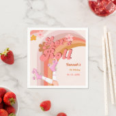 Let's Roll Retro Groovy Roller Schaats Verjaardag Servet (Insitu)