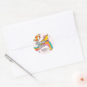 Let's Roll Retro Roller Skating Girl Birthday  Ronde Sticker (Envelop)