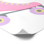 Lets Roll Roller Skate Girl Birthday Welcome Poster (Hoek)