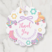 Lets Roll Roller Skate Groovy Birthday Thank you Bedankjes Labels (Voorkant)