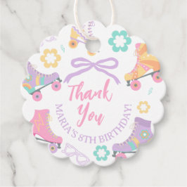Lets Roll Roller Skate Groovy Birthday Thank you Bedankjes Labels