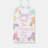 Lets Roll Roller Skate Retro Birthday Thank you Cadeaulabel (Voorkant)