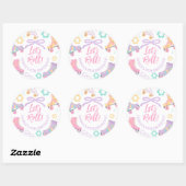 Lets Roll Roller Skate Retro Girl Birthday Pastel Ronde Sticker (Vel)