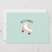 Let's Roll Rollerskate Girls Verjaardagsfeestje Fo Kaart (Achterkant)